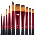 Кисти BRAUBERG PREMIUM, набор 10 шт. (синтетика, круглые № 1, 2, 3, 5, 8, плоские № 2, 4, 6, 8, 10), 201027 201027