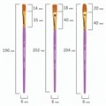 Кисти синтетика BRAUBERG, НАБОР 10 шт., фиолетовые (Круглые; Овальные; Плоские; Лайнеры), 201029 201029