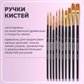 Кисти синтетика BRAUBERG, НАБОР 10 шт., черные (Круглые; Овальные; Плоские; Лайнеры), 201028 201028