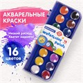 Краски акварельные BRAUBERG "PREMIUM" 16 цветов, круглые кюветы 23 мм, пенал, 191744 191744