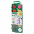 Краски акварельные BRAUBERG KIDS, 12 ярких цветов, круглые кюветы, пластиковый пенал, 191806 191806