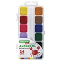Краски акварельные BRAUBERG KIDS, медовые, 24 цвета, квадратные кюветы, пластиковый пенал, 192284 192284