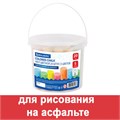 Мел в ведерке для рисования на асфальте 20 штук, 5 цветов, цветной круглый, BRAUBERG, 223557 223557