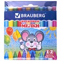 Восковые мелки BRAUBERG, НАБОР 12 цветов, 222962 222962