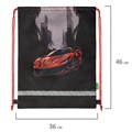 Мешок для обуви BRAUBERG KIDS, светоотражающая полоса, 46х36 см, "Red car", 272392 272392