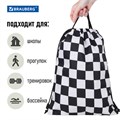 Мешок для обуви BRAUBERG большой удобный с ручкой, 51х41 см, "Black and white", 271595 271595