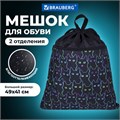 Мешок для обуви BRAUBERG БОЛЬШОЙ, с ручкой, карман на молнии, сетка, 49х41 см, "Cats", 271059 271059