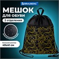 Мешок для обуви BRAUBERG БОЛЬШОЙ, с ручкой, карман на молнии, сетка, 49х41 см, "Smiles", 272403 272403
