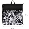 Мешок для обуви BRAUBERG БОЛЬШОЙ, с ручкой, карман на молнии, сетка, 49х41 см, "Zebra", 271611 271611