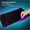 Мешок для обуви BRAUBERG плотный, карман на молнии, подкладка, 43х33 см, "Neon Purple", 271626 271626