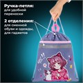 Мешок для обуви BRAUBERG, с петлей, светоотражающая полоса, 2 отделения, 46х36 см, Anime friends, 272398 272398