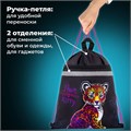 Мешок для обуви BRAUBERG, с петлей, светоотражающая полоса, 2 отделения, 46х36 см, Leopard, 272395 272395