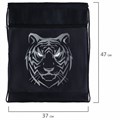 Мешок для обуви BRAUBERG, с петлёй, карман на молнии, 47х37 см, "Tiger", 271610 271610