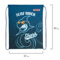 Мешок для обуви ПИФАГОР, 1 отделение, 40х32 см, "Shark attack", 271604 271604