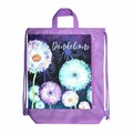 Мешок для обуви ЮНЛАНДИЯ с ручками, боковой карман на молнии, 46х36 см, "Flowers", 271065 271065