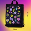 Мешок для обуви ЮНЛАНДИЯ с ручками, боковой карман на молнии, 46х36 см, "Patches", 272406 272406