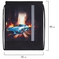 Мешок для обуви ЮНЛАНДИЯ, плотный, светоотражающая полоса, 46х36 см, "Fire car", 272411 272411