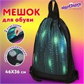 Мешок для обуви ЮНЛАНДИЯ, с ручками, боковой карман на молнии, 46х36 см, "Matrix", 271068 271068