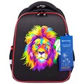 Ранец BRAUBERG FIT, 2 отделения, "Colorful lion", 38х27х14 см, 270618 270618