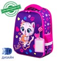 Ранец BRAUBERG FIT, 2 отделения, "Playing kitty", 3D-панель, 38х27х14 см, 270615 270615