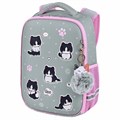 Ранец BRAUBERG LIGHT, 1 отделение, с брелоком, "Cat patches", плюшевые нашивки, 36х26х13 см, 272030 272030
