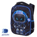 Ранец BRAUBERG LIGHT, 1 отделение, с брелоком, "Evil robot", 3D-панель, 36х26х13 см, 272028 272028