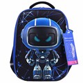 Ранец BRAUBERG LIGHT, 1 отделение, с брелоком, "Evil robot", 3D-панель, 36х26х13 см, 272028 272028