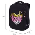 Ранец BRAUBERG LIGHT, 1 отделение, с брелоком, "Shining heart", фольгированная печать, 36х26х13 см, 272029 272029
