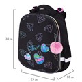 Ранец BRAUBERG LUMINOUS, 2 отделения, с брелоком, "Diamonds", СВЕТЯЩИЙСЯ РИСУНОК, 38х29х16 см, 272070 272070