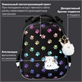 Ранец BRAUBERG LUMINOUS, 2 отделения, с брелоком, "Paws", СВЕТЯЩИЙСЯ РИСУНОК, 38х29х16 см, 271366 271366