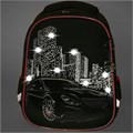 Ранец BRAUBERG PREMIUM, 2 отделения, с брелком, "City car", LED ЛАМПОЧКИ, 38х29х16 см, 271356 271356
