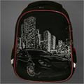 Ранец BRAUBERG PREMIUM, 2 отделения, с брелком, "City car", LED ЛАМПОЧКИ, 38х29х16 см, 271356 271356
