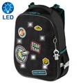 Ранец BRAUBERG PREMIUM, 2 отделения, с брелком, "Space mission", LED ЛАМПОЧКИ, 38х29х16 см, 270599 270599