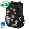 Ранец BRAUBERG PREMIUM, 2 отделения, с брелком, "Space mission", LED ЛАМПОЧКИ, 38х29х16 см, 270599 270599
