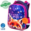 Ранец BRAUBERG PREMIUM, 2 отделения, с брелоком, "Cute fox", LED-ЛАМПОЧКИ, 38х29х16 см, 272019 272019
