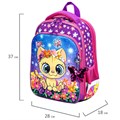 Ранец BRAUBERG QUADRO, 3 отделения, с брелком, "Charming kitten", 37х28х18 см, 270602 270602