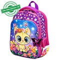 Ранец BRAUBERG QUADRO, 3 отделения, с брелком, "Charming kitten", 37х28х18 см, 270602 270602