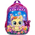 Ранец BRAUBERG QUADRO, 3 отделения, с брелком, "Charming kitten", 37х28х18 см, 270602 270602