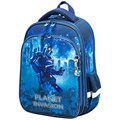 Ранец BRAUBERG QUADRO, 3 отделения, с брелком, "Planet invasion", 37х28х18 см, 270604 270604