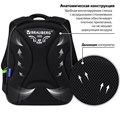 Ранец BRAUBERG QUADRO, 3 отделения, с брелком, "Tyrannosaur", светящийся рисунок, 37х28х18 см, 272021 272021