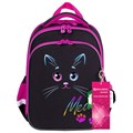 Ранец BRAUBERG QUADRO, 3 отделения, с брелоком, "Black cat", 37х28х18 см, 271358 271358