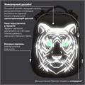 Ранец BRAUBERG SHINY, 2 отделения, с брелком, "Tiger", СВЕТЯЩИЙСЯ РИСУНОК, 38х28х14 см, 270698 270698