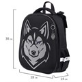 Ранец BRAUBERG SHINY, 2 отделения, с брелоком, "Husky", СВЕТЯЩИЙСЯ РИСУНОК, 38х28х14 см, 271383 271383