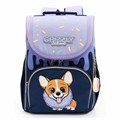 Ранец GRIZZLY анатомическая спинка, с мешком для обуви, для девочек, "CORGI", 33х25х13 см, RAm-384-3/3 271736