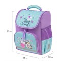 Ранец ПИФАГОР BASIC, 1 отделение, 3 кармана, эргономичная спинка, "Cat friends", 35х28х18 см, 272048 272048