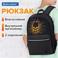 Рюкзак BRAUBERG FASHION CITY универсальный, 2 отделения, Skull, черный, 46х31х15 см, 272572 272572