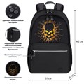 Рюкзак BRAUBERG FASHION CITY универсальный, 2 отделения, Skull, черный, 46х31х15 см, 272572 272572