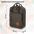Рюкзак BRAUBERG FRIENDLY универсальный с длинными ручками, хаки, 37х26х13 см, 270091 270091