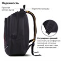 Рюкзак BRAUBERG HIGH SCHOOL универсальный, 3 отделения, "Легенда", черный/красный, 46х31х18 см, 271651 271651