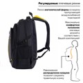 Рюкзак BRAUBERG TITANIUM универсальный, 3 отделения, черный, желтые вставки, 45х28х18 см, 224385 224385